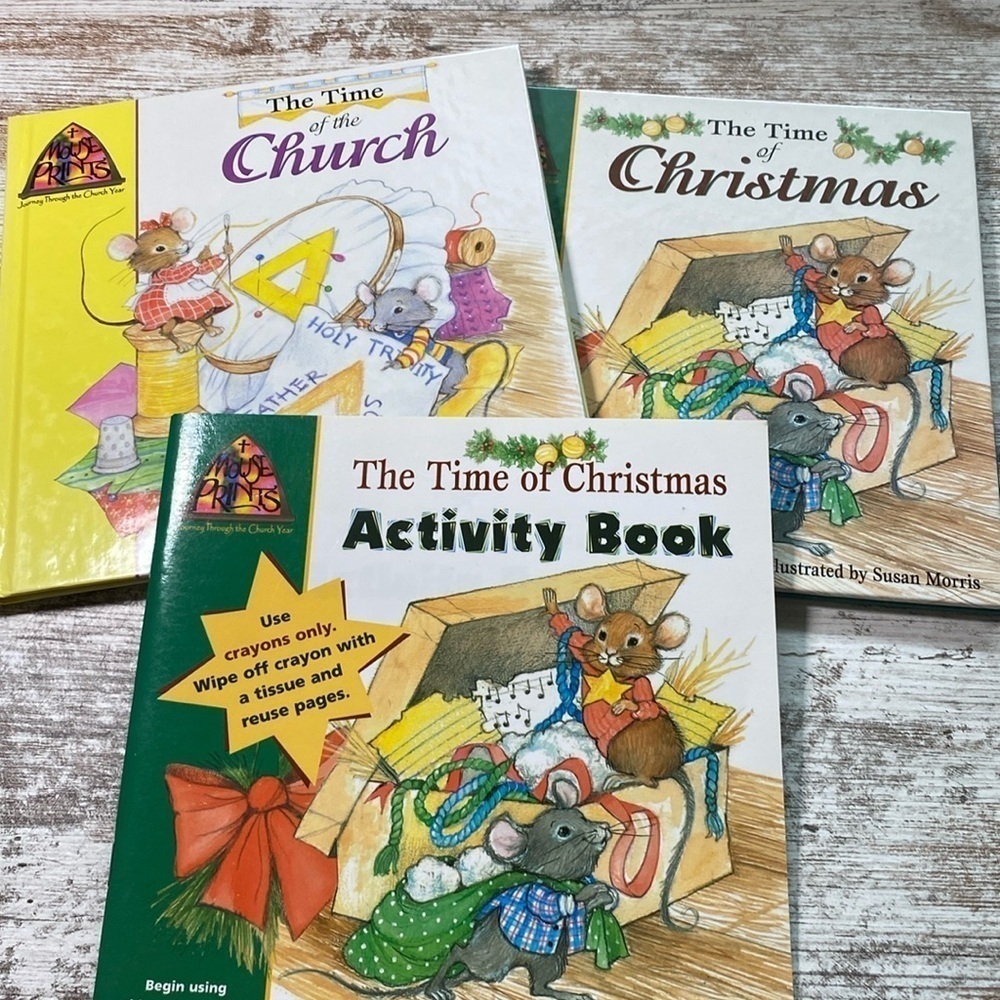 The Time of Christmas and Church Mouse Prints Books Activity Set 2005 Religious